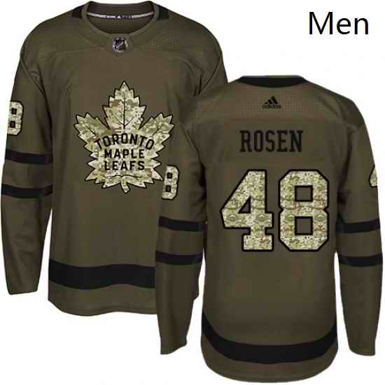 Mens Adidas Toronto Maple Leafs 48 Calle Rosen Authentic Green Salute to Service NHL Jersey